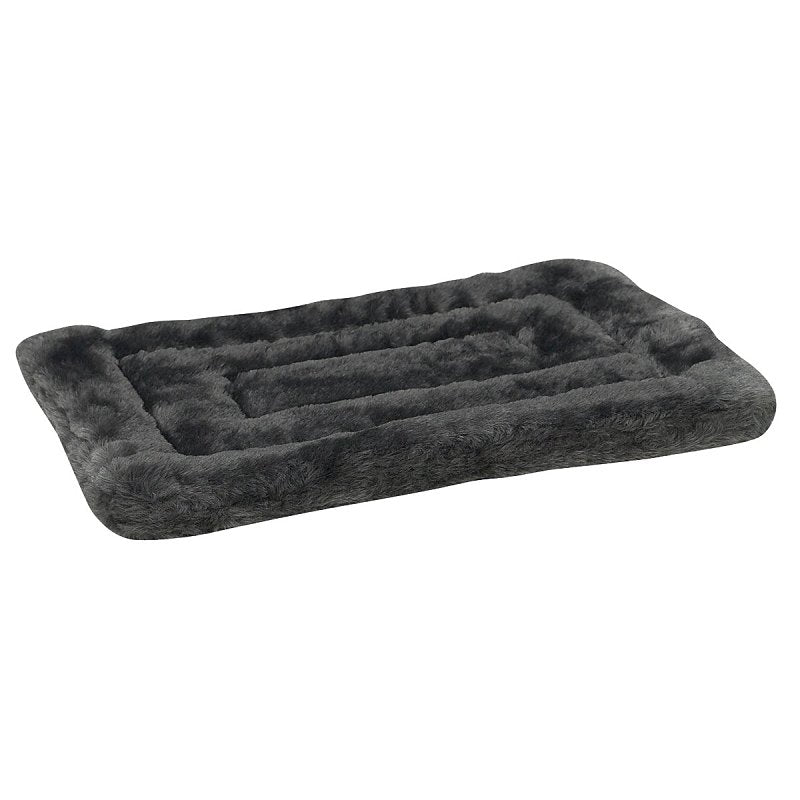 SLUMBER PET Slumber Pet ZW941 26 17 Plush Dog Mat, 26 in L, 17 in W, Plush Fur/Polyfiber Cover, Gray