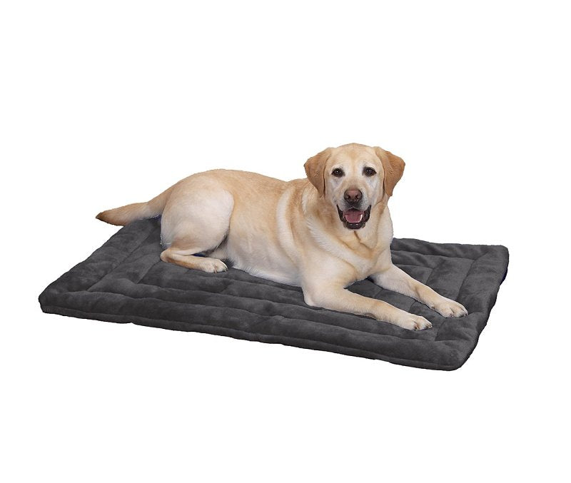 SLUMBER PET Slumber Pet ZW941 35 22 Plush Dog Mat, 35 in L, 22 in W, Plush Fur/Polyfiber Cover, Gray