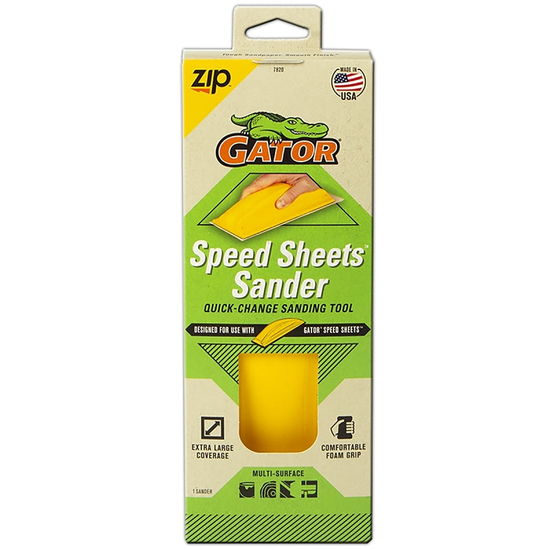 GATOR Gator 7820 Hook and Loop Hand Sanding Block, Coarse, Fine, Medium, Aluminum Oxide Abrasive