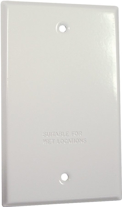 HUBBELL Hubbell 5173-6 Cover, Blank, Flat, 4-17/32 in L, 2-25/32 in W, 1-Gang, Metal, White, Powder-Coated, 12/CD ELECTRICAL HUBBELL