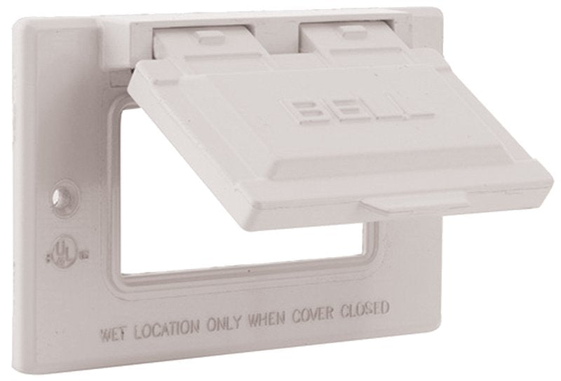 HUBBELL Hubbell 5101-6 Cover, Flip, Snap, 2-13/16 in L, 4-9/16 in W, 1-Gang, Metal, White, Powder-Coated, 6/CT ELECTRICAL HUBBELL