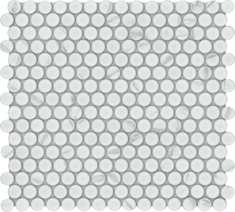 EMSER TILE Emser Tile Elegan Series W95ELEGCA1112MOPM Porcelain Mosaic Tile, 12 in L Tile, 11 in W Tile, Pressed Edge, Calacata BUILDING MATERIALS EMSER TILE