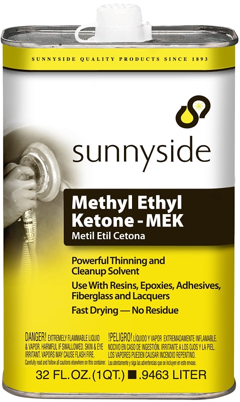 SUNNYSIDE Sunnyside 84732 Methyl Ethyl Ketone Thinner, Liquid, Pungent, Transparent, 1 qt PAINT SUNNYSIDE