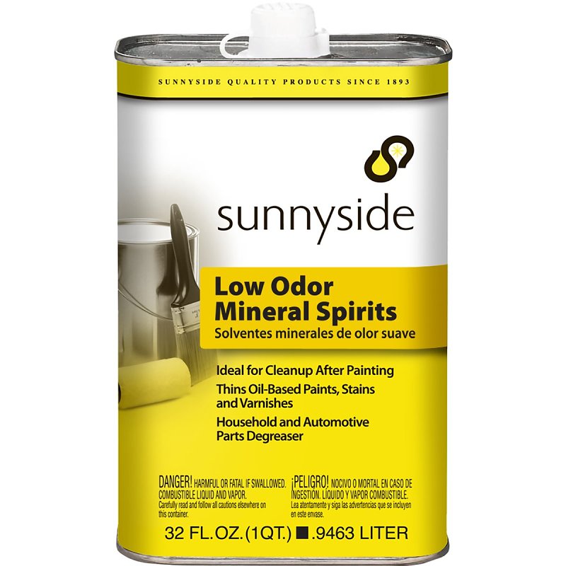 SUNNYSIDE Sunnyside 80332 Mineral Spirit Thinner, Liquid, Petroleum, Clear, 1 qt, Can