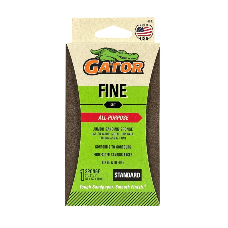 GATOR Gator 4633 Sanding Sponge, 5 in L, 3 in W, Fine