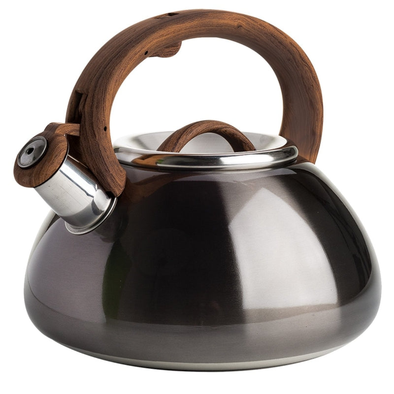 PRIMULA Primula PAGM1-6225 Tea Kettle, 2.5 qt Capacity, Soft Touch Handle, Stainless Steel, Gunmetal HOUSEWARES PRIMULA   