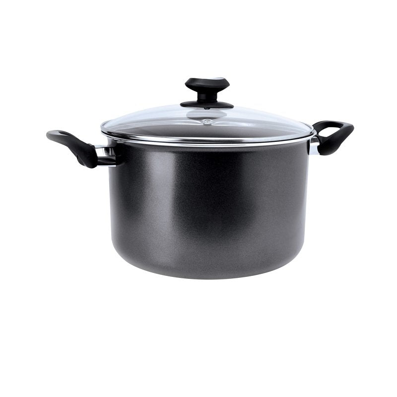 ECOLUTION Ecolution Elements Series EEGY-4508 Stock Pot with Tempered Glass Lid, 8 qt Capacity, Aluminum, Ergonomic Handle
