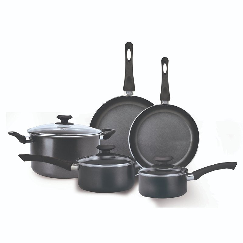 ECOLUTION Ecolution Elements Series EEGY-1208 Cookware Set, Aluminum, Gray, 8-Piece
