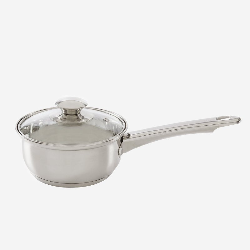 ECOLUTION Ecolution Pure Intentions Series ESTL-2814 Sauce Pan with Glass Lid, 1 qt Capacity, Stainless Steel, Polished