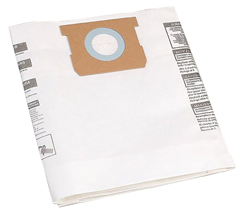 SHOP-VAC Shop-Vac 9066133 Filter Bag, For: 5 to 8 US gal Vacs with the Inlet Located on the Tank