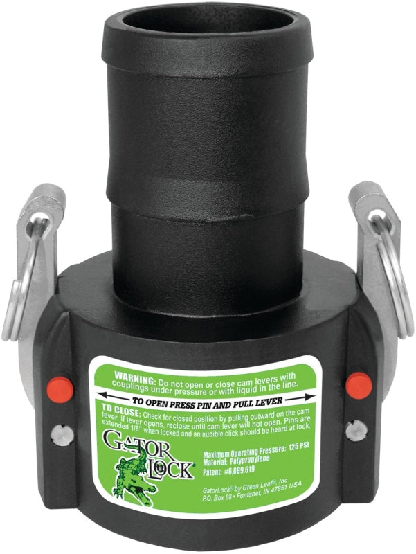 GREEN LEAF Green Leaf GLP 150 C Cam Lever Coupling, 1-1/2 in, Female x Hose Barb, Glass Filled Polypropylene