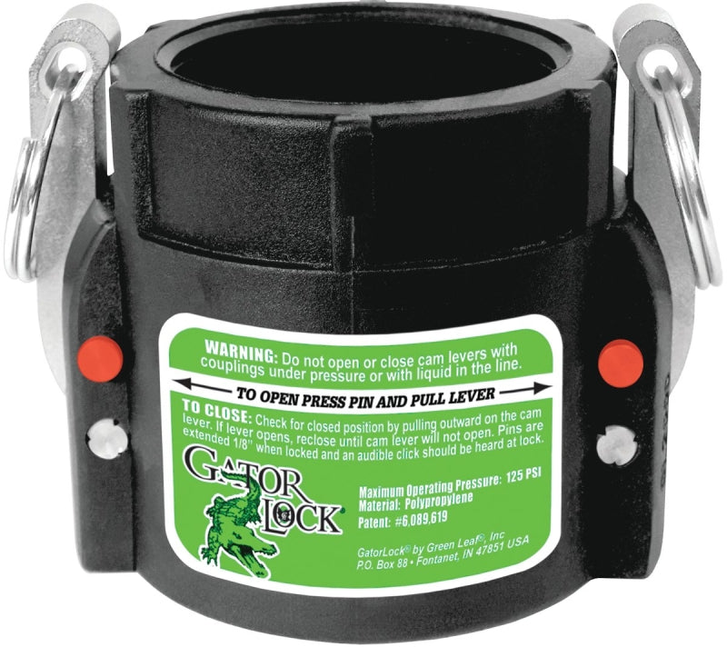 GREEN LEAF Green Leaf GLP 200 D Cam Lever Coupling, 2 in, Female x FNPT, Glass Filled Polypropylene