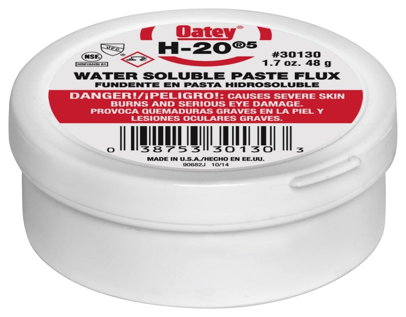 OATEY Oatey H-20 Series 30130 Water Soluble Flux, 1.7 oz, Paste, Light Yellow PLUMBING, HEATING & VENTILATION OATEY