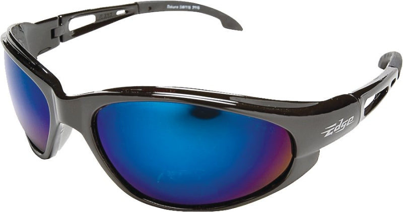 EDGE Edge SW118 Non-Polarized Safety Glasses, Blue Lens, Black Frame, Unisex, Polycarbonate Lens, Full Frame