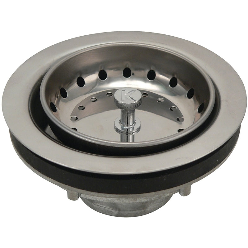 KEENEY Keeney K5419 Basket Strainer Assembly with Spring Post, Stainless Steel, For: 3-1/2 in Dia Opening Kitchen Sink