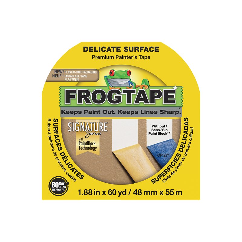 FROGTAPE FrogTape 280222 Painting Tape, 60 yd L, 1.88 in W, Yellow PAINT FROGTAPE