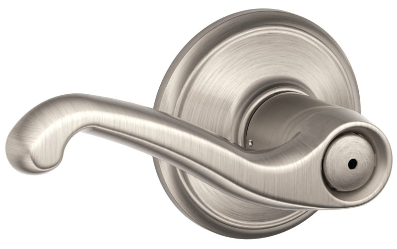SCHLAGE LOCK Schlage F Series F40VFLA619 Privacy Lever, Mechanical Lock, Satin Nickel, 2.25 in L x 5.38 in W x 2.75 in H Dimensions HARDWARE & FARM SUPPLIES SCHLAGE LOCK