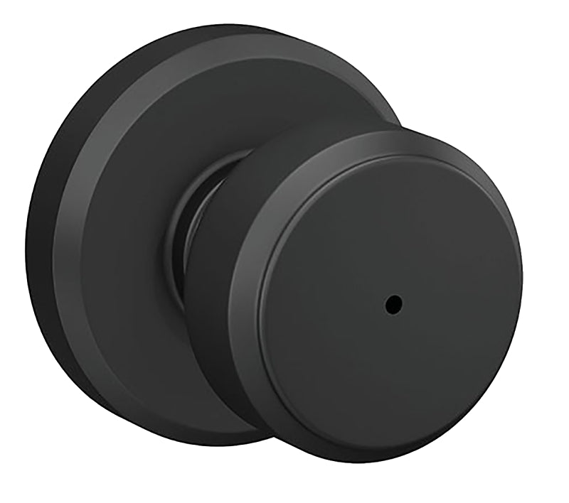 SCHLAGE LOCK Schlage F Series F40VBWE622 Privacy Lockset, Round Design, Knob Handle, Matte Black, Metal, Yes HARDWARE & FARM SUPPLIES SCHLAGE LOCK