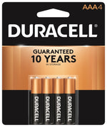 DURACELL Duracell MN2400B4Z AAA Battery, 1.5 V Battery, 1.15 Ah, AAA Battery, Alkaline, Manganese Dioxide, Flat Contact ELECTRICAL DURACELL