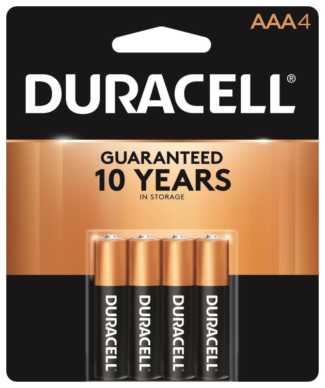 DURACELL Duracell MN2400B4Z AAA Battery, 1.5 V Battery, 1.15 Ah, AAA Battery, Alkaline, Manganese Dioxide, Flat Contact ELECTRICAL DURACELL
