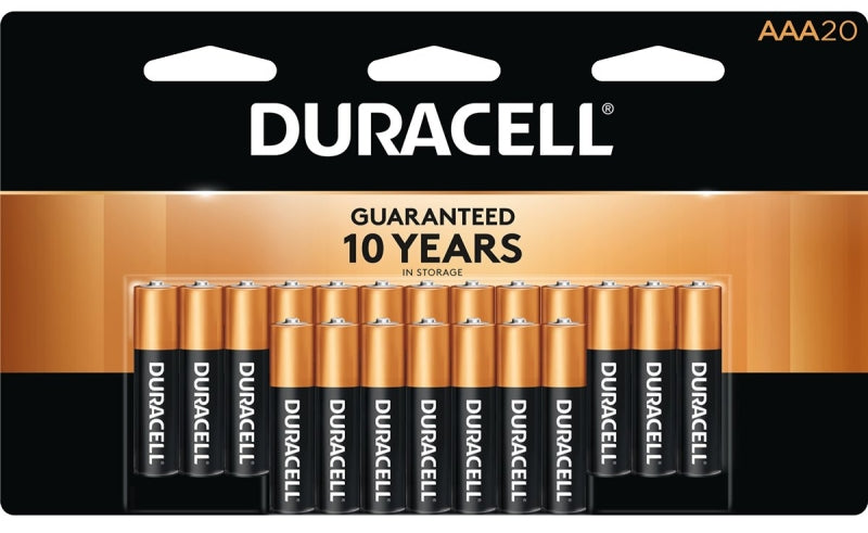 DURACELL Duracell MN2400B20 Battery, 1.5 V Battery, 1175 mAh, AAA Battery, Alkaline, Rechargeable: No, Black/Copper ELECTRICAL DURACELL