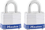 MASTER LOCK Master Lock 3T Padlock, 1-9/16 in W Body, Keyed Alike Key, 9/32 in Dia Shackle, 3/4 in H Shackle, Steel Shackle, Silver