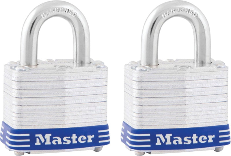 MASTER LOCK Master Lock 3T Padlock, 1-9/16 in W Body, Keyed Alike Key, 9/32 in Dia Shackle, 3/4 in H Shackle, Steel Shackle, Silver