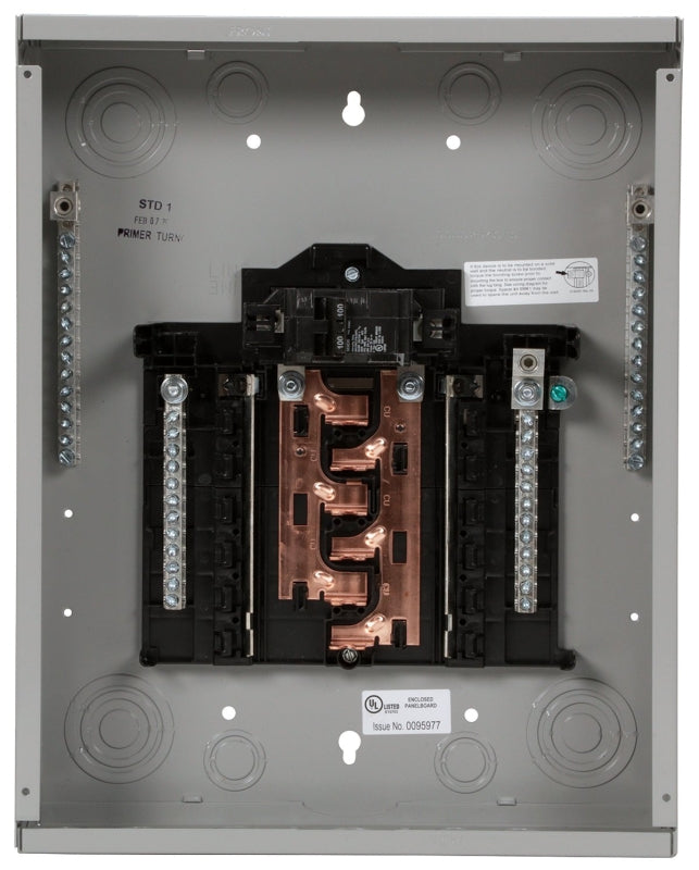 SIEMENS Siemens PN PN1224B1100C Assembled Load Center, 100 A, 12-Space, 24-Circuit, Main Breaker, Plug-On Neutral, Gray ELECTRICAL SIEMENS