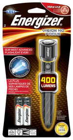 ENERGIZER BATTERY Energizer EPMZH21E Flashlight, AA Battery, LED Lamp, 400 Lumens, 115 m Beam Distance, 4 hr Run Time, Silver ELECTRICAL ENERGIZER BATTERY
