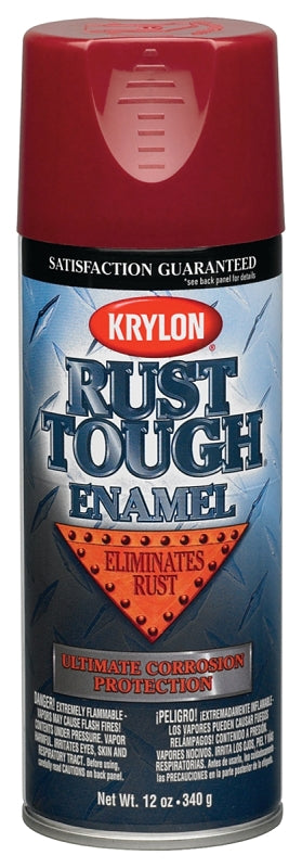 KRYLON Krylon Rust Tough K09210007 Rust Preventative Spray Paint, Gloss, Radiant Red, 12 oz, Can