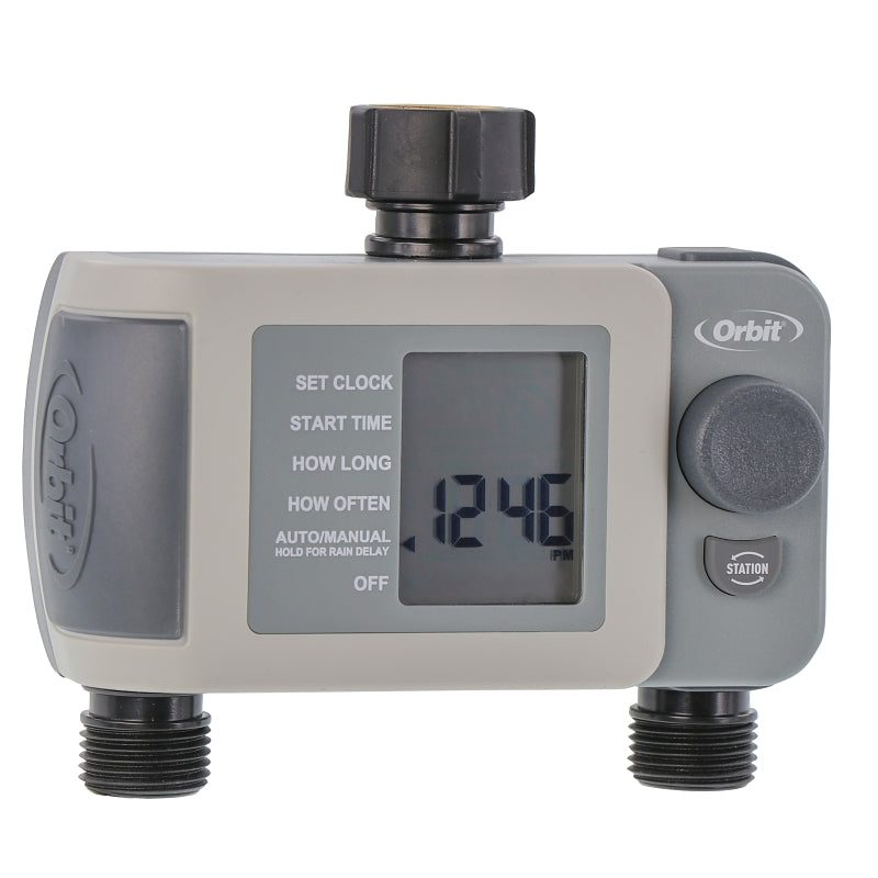 ORBIT IRRIGATION PRODUCTS Orbit 24621 Sprinkler Timer, 2 -Zone, 2 -Program, Digital Display, Black/Gray