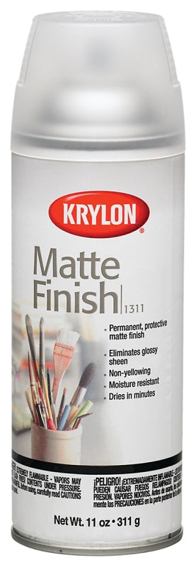 KRYLON Krylon K01311007 Spray Paint, 11 oz Can, 15 to 18 sq-ft Coverage Area, Solvent Base, Matte, Clear PAINT KRYLON