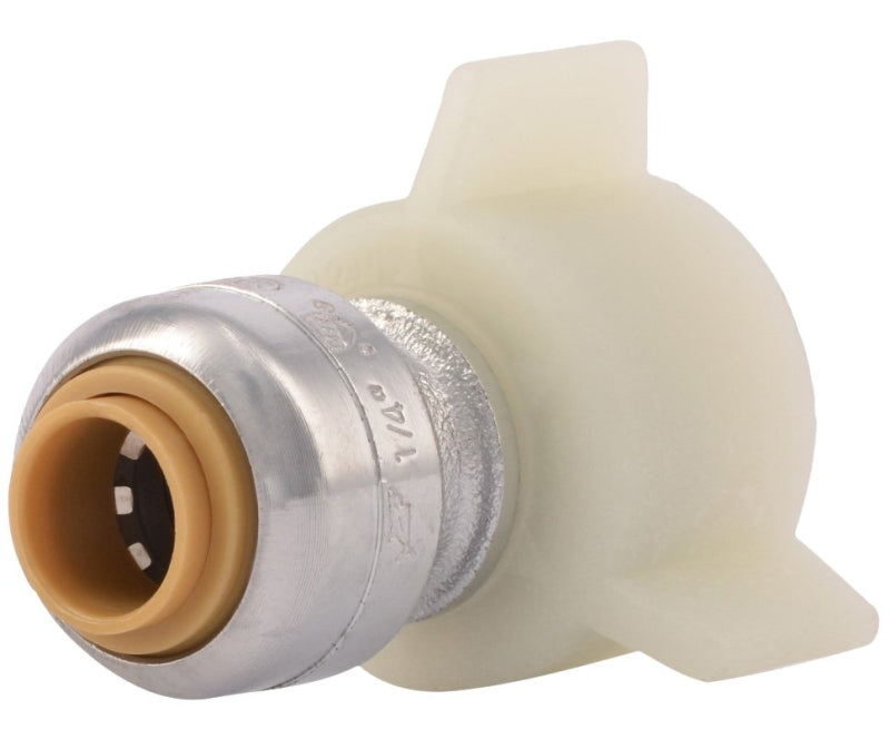 SHARKBITE SharkBite U3525LFA Pipe Connector, 1/4 x 1/2 in, FIP x Compression, Brass, 200 psi Pressure