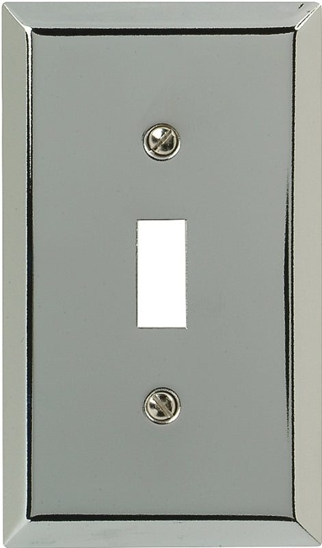 AMERELLE Amerelle 161T Wallplate, 4-15/16 in L, 2-7/8 in W, 1-Gang, Steel, Polished Chrome
