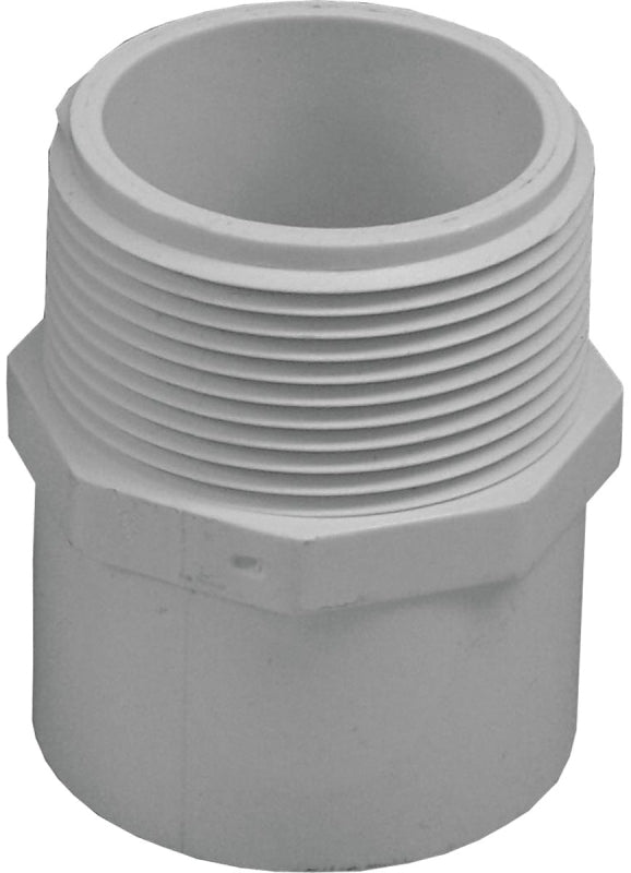 IPEX USA LLC-CANPLAS IPEX 435593 Pressure Pipe Adapter, 1-1/2 x 1-1/4 in, Slip x MPT, PVC, White, SCH 40 Schedule, 330 psi Pressure LAWN & GARDEN IPEX USA LLC-CANPLAS