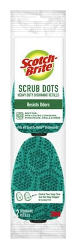 SCOTCH-BRITE Scotch-Brite 488-2-7 Scrub Dots Sponge, 1.65 in L, 3-1/2 in W, Fiber, Green CLEANING & JANITORIAL SUPPLIES SCOTCH-BRITE