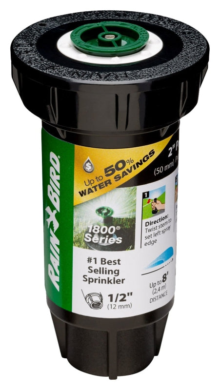 RAINBIRD Rain Bird 1802AP8PRS Pressure Regulating Pop-Up Sprinkler, Full-Circle, Part-Circle, 1.02 gpm, 1/2 in Connection, FNPT LAWN & GARDEN RAINBIRD