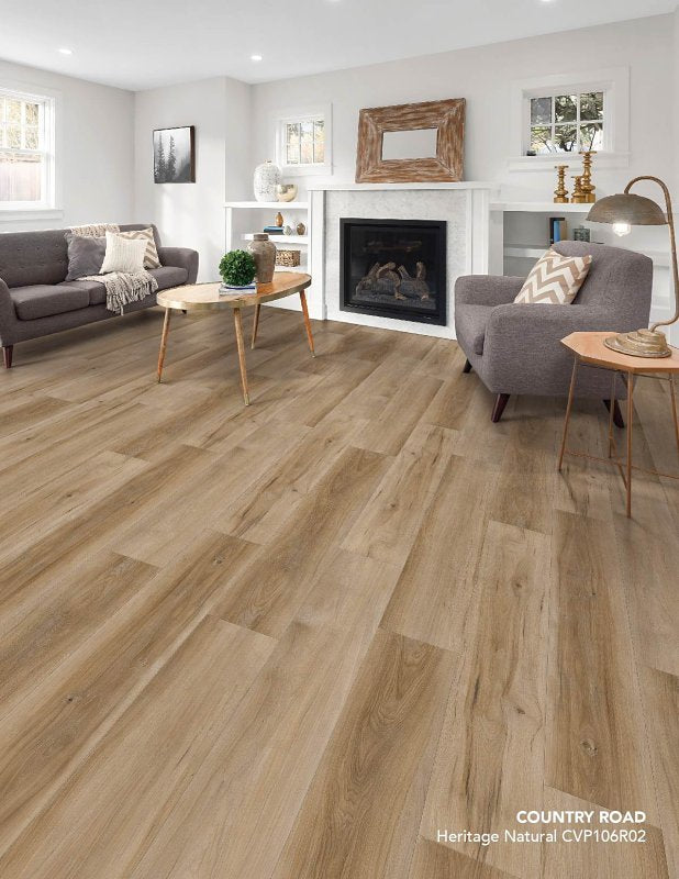 HEALTHIER CHOICE FLOORI Healthier Choice Flooring CVP106R02 Flooring Plank, 60 in L, 9 in W, Pressed Bevel Edge, Stone Polymer Composite/Vinyl BUILDING MATERIALS HEALTHIER CHOICE FLOORI