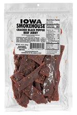 IOWA SMOKEHOUSE Iowa Smokehouse IS-10JP Beef Jerky, Cracked Black Pepper, 10 oz, Pack