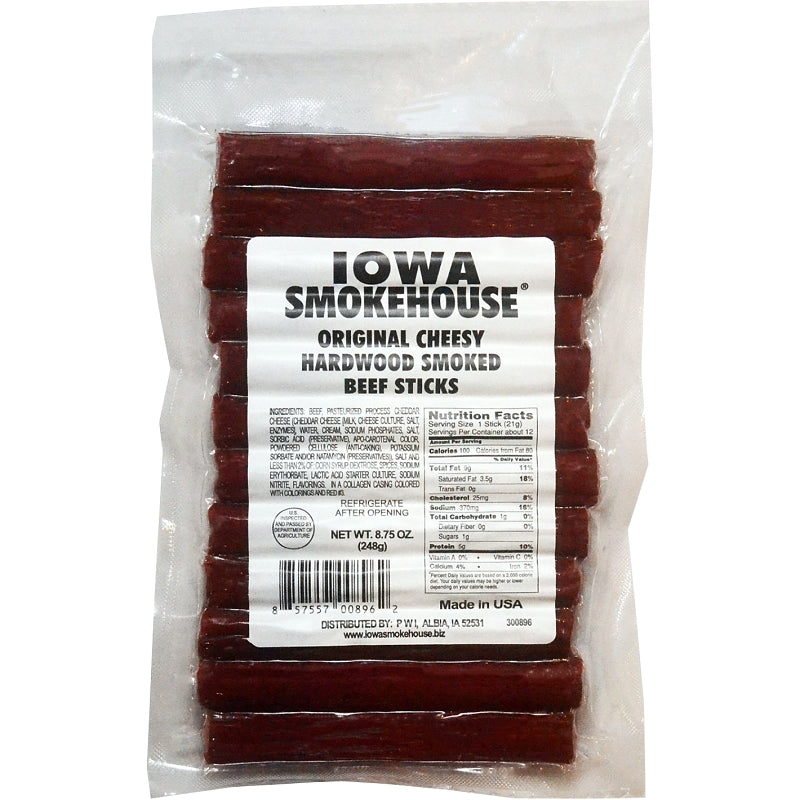 IOWA SMOKEHOUSE Iowa Smokehouse IS-HSCO Beef Snack, Stick, Original, 8.75 oz HOUSEWARES IOWA SMOKEHOUSE