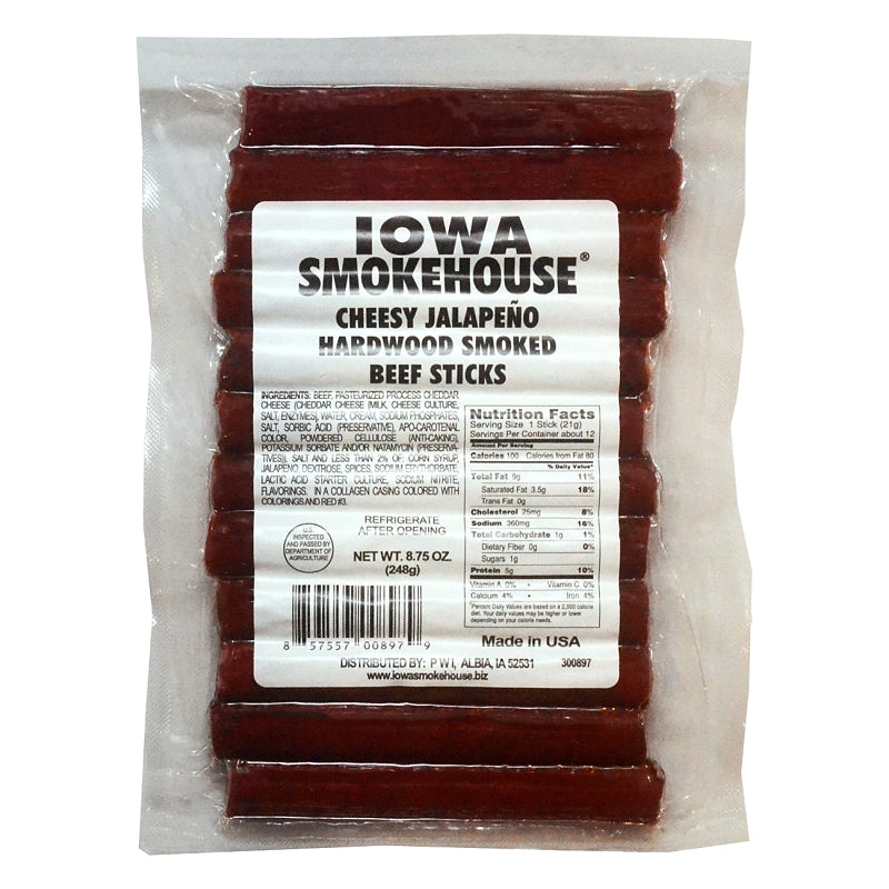 IOWA SMOKEHOUSE Iowa Smokehouse IS-HSCSP Beef Snack, Stick, Spicy Jalapeno, 8.75 oz HOUSEWARES IOWA SMOKEHOUSE