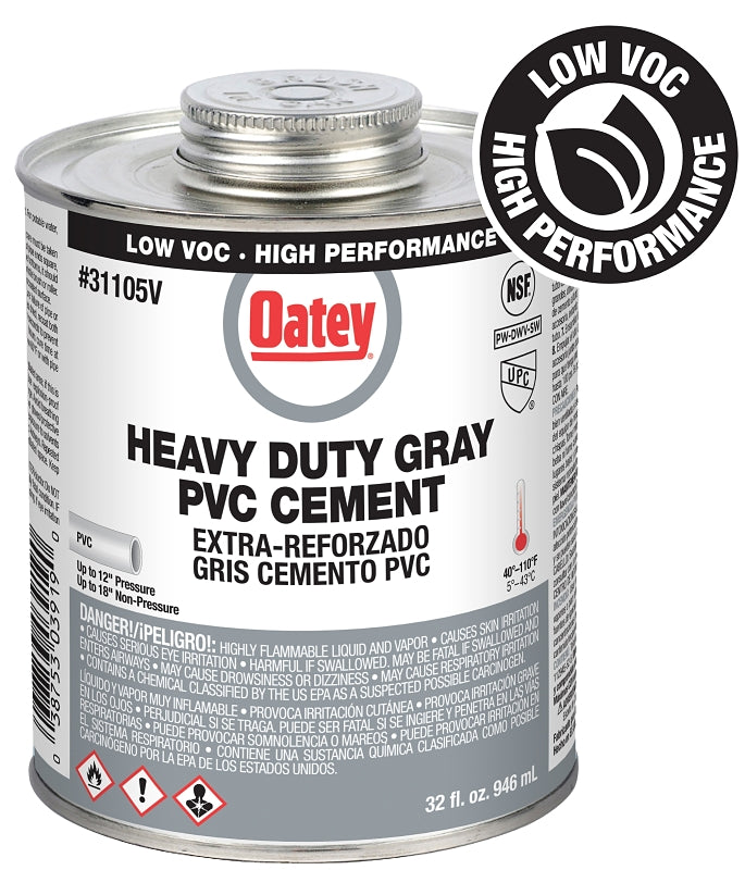 OATEY Oatey 31105V Heavy-Duty Medium Set Cement, 32 oz Can, Liquid, Gray PLUMBING, HEATING & VENTILATION OATEY