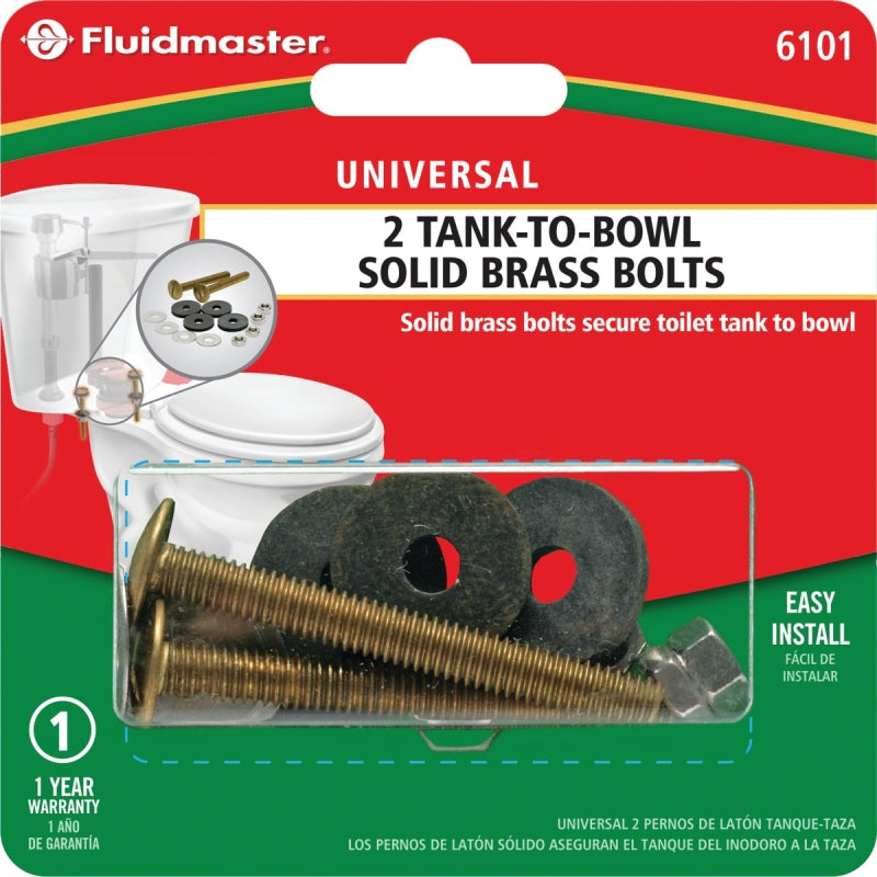 FLUIDMASTER Fluidmaster 6101 Tank-To-Bowl Bolt, Brass, For: Rocking Toilets
