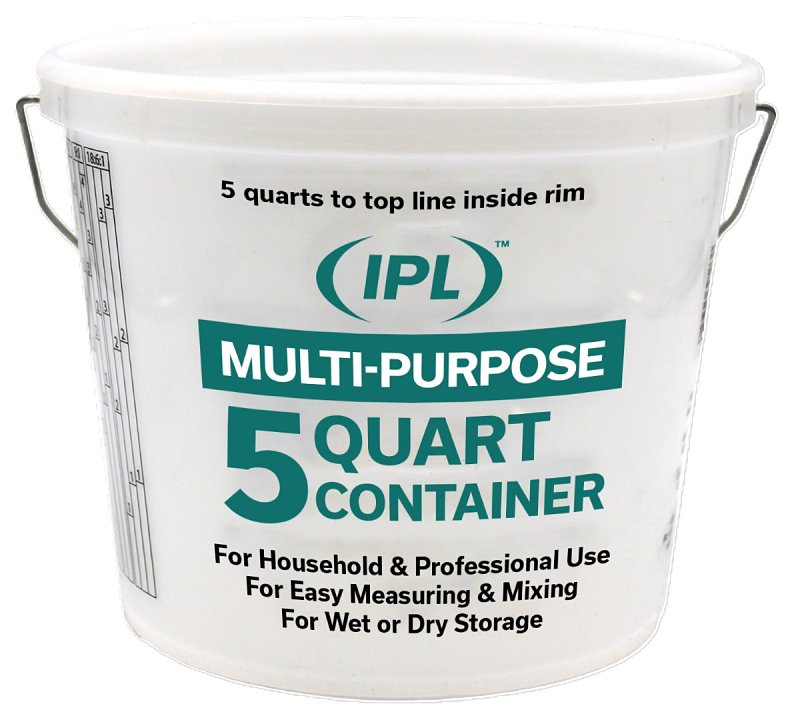 LEAKTITE-IPL PLASTICS Leaktite-IPL Plastics 1045139 Paint Container, 5 qt Capacity, HDPE, Clear