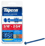 TAPCON Tapcon 24210 Concrete Screw Anchor, 3/16 in Dia, 2-3/4 in L, Steel, Climaseal, 25/PK HARDWARE & FARM SUPPLIES TAPCON
