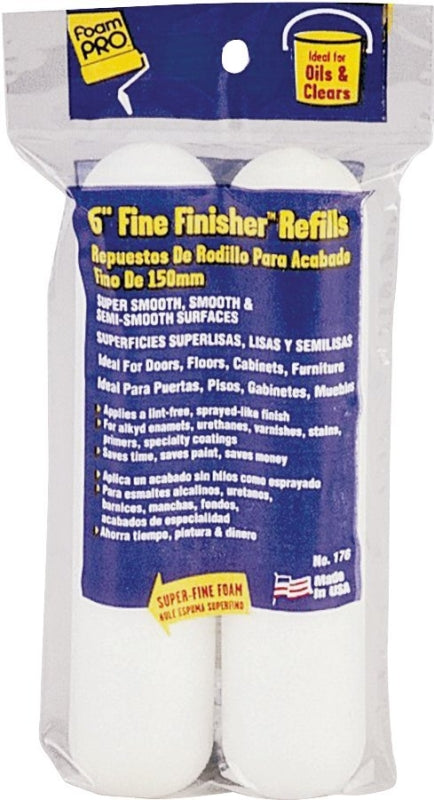 FOAMPRO Foampro 176 Roller Cover, 3/8 in Thick Nap, 6 in L, Foam Cover PAINT FOAMPRO