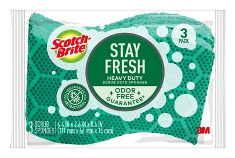 SCOTCH-BRITE Scotch-Brite 30303-8 Scrub Dots Sponge, 4.4 in L, 2.6 in W CLEANING & JANITORIAL SUPPLIES SCOTCH-BRITE