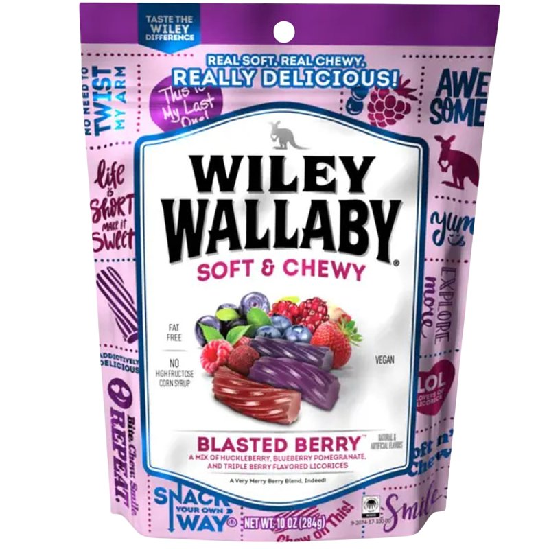 WILEY WALLABY Wiley Wallaby 724332 Licorice, Chewy, Blasted Berry, 10 oz Bag