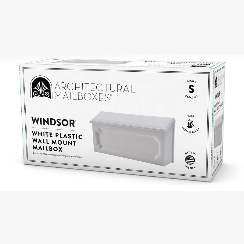 SOLAR GROUP Gibraltar Mailboxes Windsor Series WMH00W04 Mailbox, 288.6 cu-in, Polypropylene, White, 15-1/2 in W, 4.7 in D, 7.9 in H