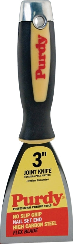 PURDY Purdy 144900030 Premium Joint Knife with Hammerhead, 3 in L Blade, HCS Blade, Angled, Flexible Blade, Rubber Handle